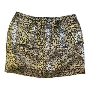 J. Crew Collection | Women’s Gold Foil Flower Mini Skirt Size 4